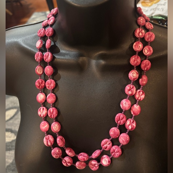 Kazuri Jewelry - KAZURI Kenyan Handmade Breast Cancer Awareness Beaded Necklace